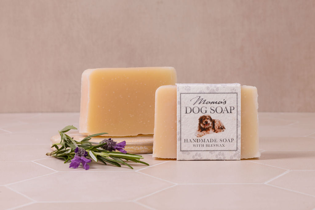 handmade beeswax soap with Lavender, Rosemary and Lemongrass , great for combatting the smell of fox poo, wrapped in a seeded paper label