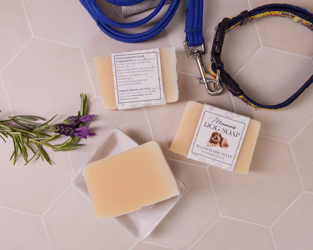 handmade beeswax soap with Lavender, Rosemary and Lemongrass , great for combatting the smell of fox poo, wrapped in a seeded paper label