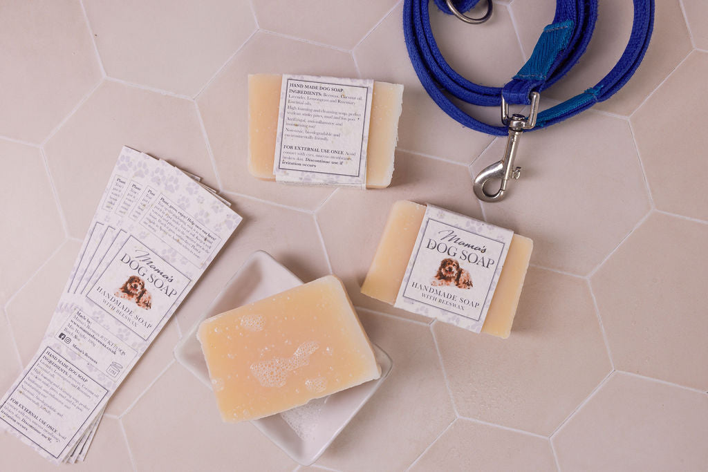 handmade beeswax soap with Lavender, Rosemary and Lemongrass , great for combatting the smell of fox poo, wrapped in a seeded paper label