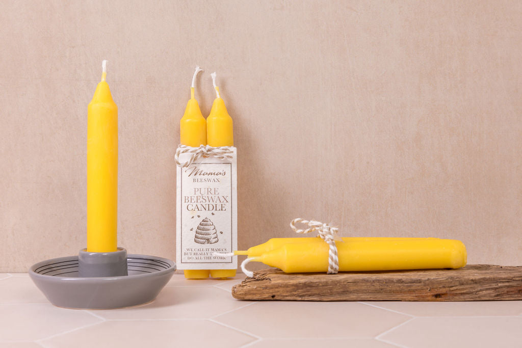 compact, clean-burning pure  beeswax candles for a cozy everyday ambiance