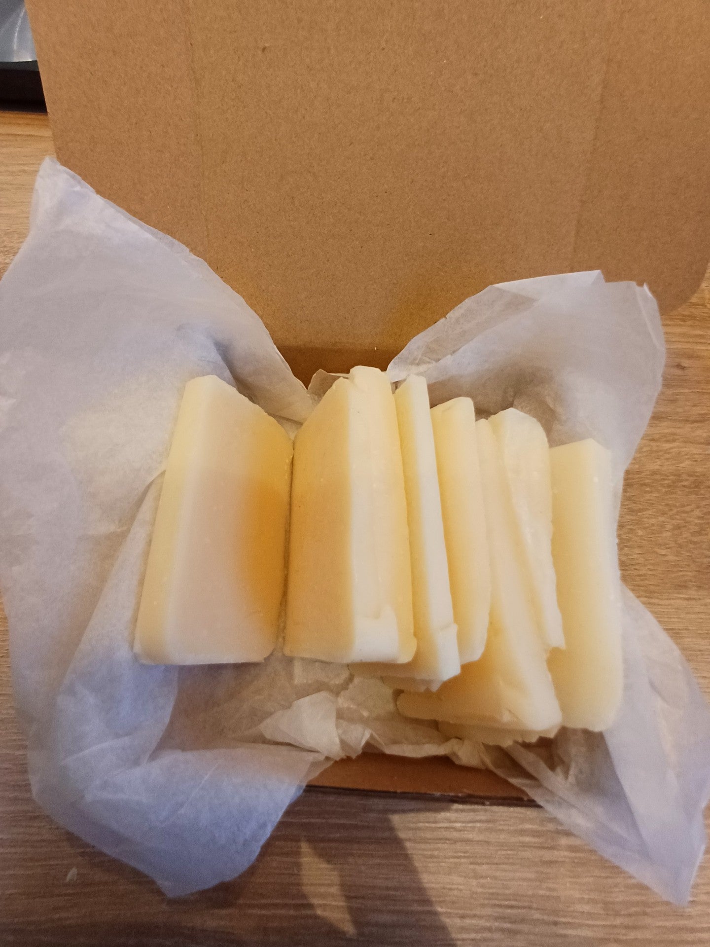 box containing pieces of mamas famous dog soap