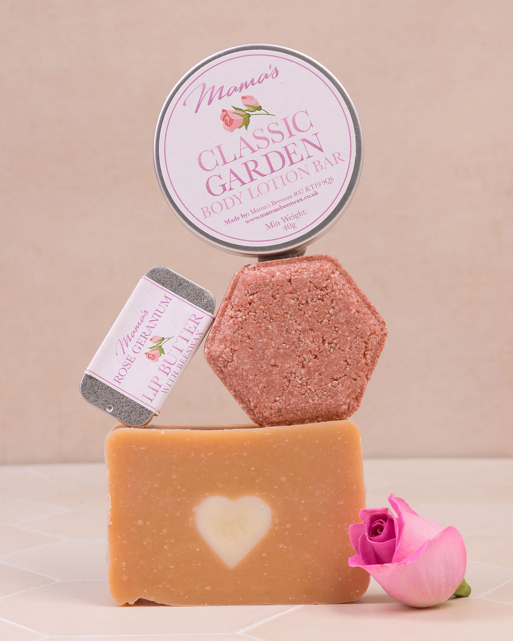 Classic Garden Skincare Gift Set with handmade beeswax products