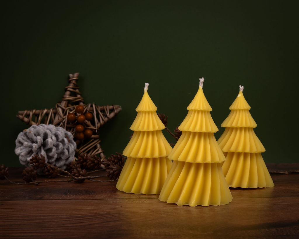 Beeswax Candle Swirling Christmas Tree