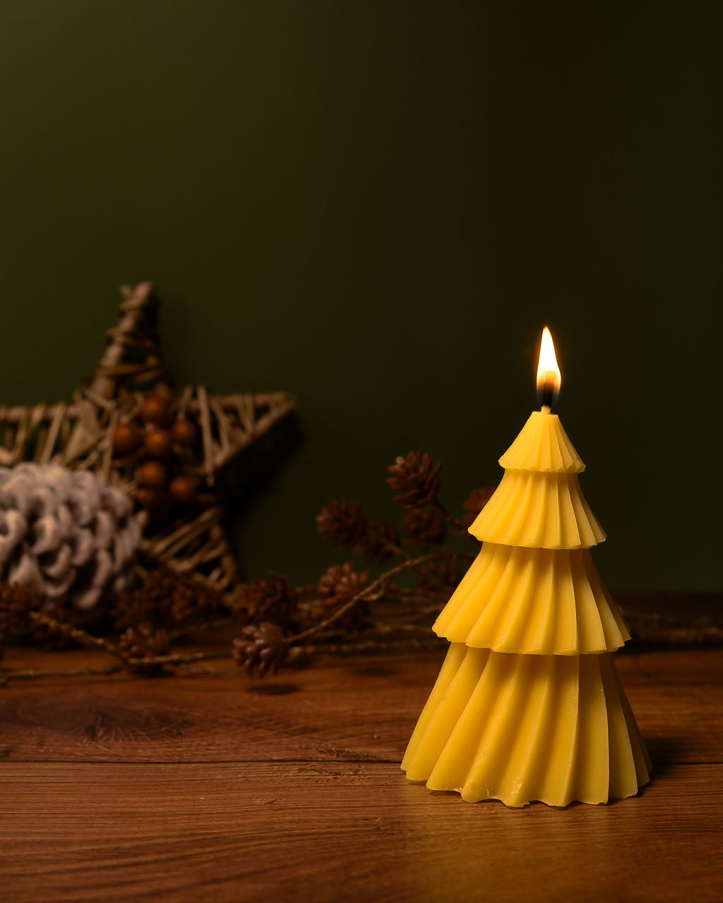 Beeswax Candle Swirling Christmas Tree