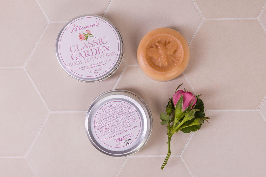 handmade Rose geranium and patchoulli solid lotion bar for deep hydration